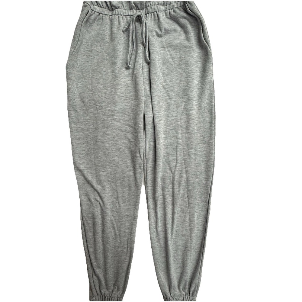 Ambiance Gray Jogger Jumpsuit Womens Small Cami Strap Lounge Romper Casual - Picture 2 of 6